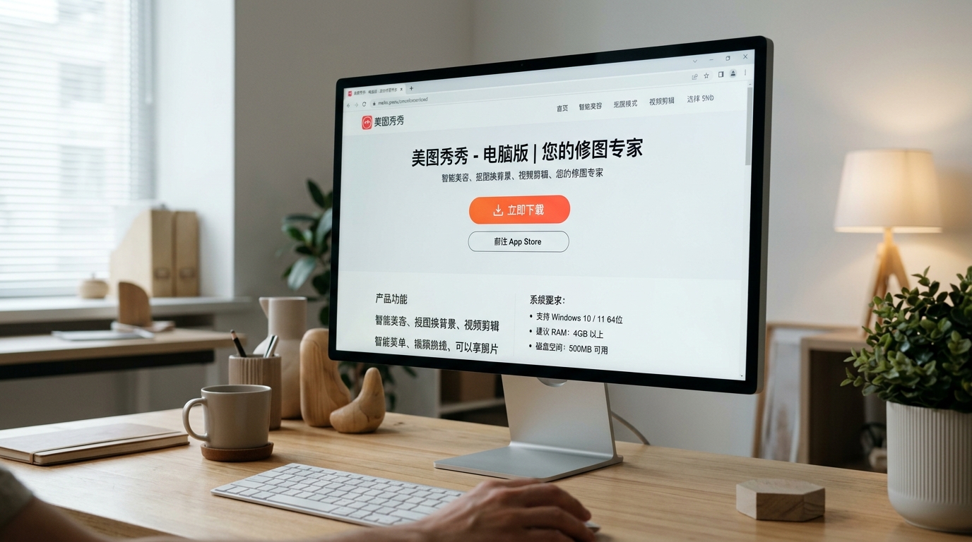 美图秀秀电脑版官方下载页面