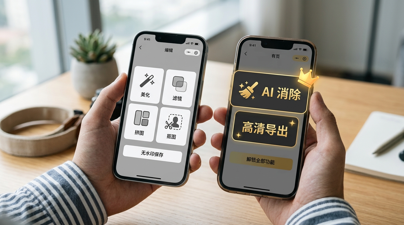 美图秀秀下载免费功能与会员功能边界对比