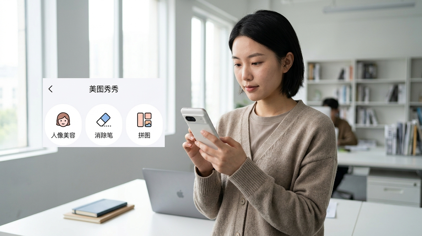 美图秀秀核心功能操作入口实测