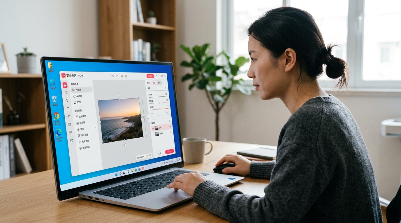 美图秀秀电脑版Windows主界面AI修图工具