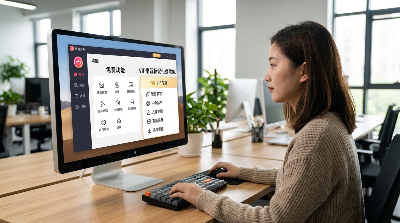 美图秀秀电脑版免费与VIP付费功能区分