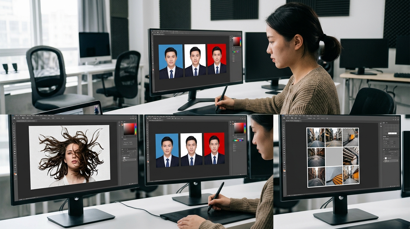 美图秀秀抠图证件照拼图分步操作教程